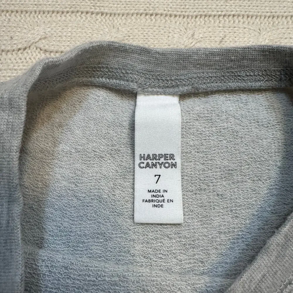 Harper Canyon Skirted Sweatshirt sz 7 Gray Crewneck Sweatshirt
